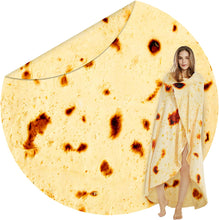 将图片加载到图库查看器，SeaRoomy Burritos Tortilla Throw Blanket, Tortilla Wrap Blanket, Novelty Tortilla Round Blanket Giant Tortilla Round Soft Blanket for Adults and Kids
