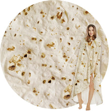 将图片加载到图库查看器，SeaRoomy Burritos Tortilla Throw Blanket, Tortilla Wrap Blanket, Novelty Tortilla Round Blanket Giant Tortilla Round Soft Blanket for Adults and Kids
