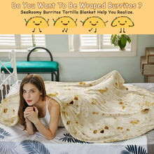 将图片加载到图库查看器，SeaRoomy Burritos Tortilla Throw Blanket, Tortilla Wrap Blanket, Novelty Tortilla Round Blanket Giant Tortilla Round Soft Blanket for Adults and Kids
