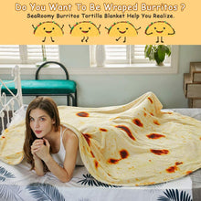 将图片加载到图库查看器，SeaRoomy Burritos Tortilla Throw Blanket, Tortilla Wrap Blanket, Novelty Tortilla Round Blanket Giant Tortilla Round Soft Blanket for Adults and Kids
