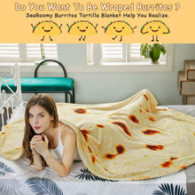 将图片加载到图库查看器，SeaRoomy Burritos Tortilla Throw Blanket, Tortilla Wrap Blanket, Novelty Tortilla Round Blanket Giant Tortilla Round Soft Blanket for Adults and Kids
