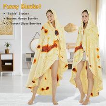 将图片加载到图库查看器，SeaRoomy Burritos Tortilla Throw Blanket, Tortilla Wrap Blanket, Novelty Tortilla Round Blanket Giant Tortilla Round Soft Blanket for Adults and Kids
