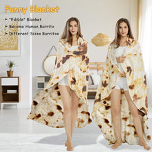 将图片加载到图库查看器，SeaRoomy Burritos Tortilla Throw Blanket, Tortilla Wrap Blanket, Novelty Tortilla Round Blanket Giant Tortilla Round Soft Blanket for Adults and Kids
