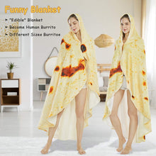 将图片加载到图库查看器，SeaRoomy Burritos Tortilla Throw Blanket, Tortilla Wrap Blanket, Novelty Tortilla Round Blanket Giant Tortilla Round Soft Blanket for Adults and Kids
