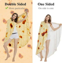 将图片加载到图库查看器，SeaRoomy Burritos Tortilla Throw Blanket, Tortilla Wrap Blanket, Novelty Tortilla Round Blanket Giant Tortilla Round Soft Blanket for Adults and Kids
