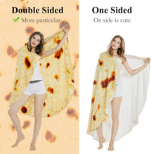 将图片加载到图库查看器，SeaRoomy Burritos Tortilla Throw Blanket, Tortilla Wrap Blanket, Novelty Tortilla Round Blanket Giant Tortilla Round Soft Blanket for Adults and Kids
