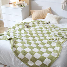 将图片加载到图库查看器，SeaRoomy Throw Blanket Checkerboard Fuzzy Blanket Reversible Plush Plaid Throw Blankets Warm Cozy Microfiber Knit Fluffy Checkered Blanket Decor Gift
