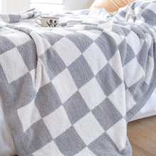 将图片加载到图库查看器，SeaRoomy Throw Blanket Checkerboard Fuzzy Blanket Reversible Plush Plaid Throw Blankets Warm Cozy Microfiber Knit Fluffy Checkered Blanket Decor Gift
