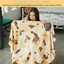 将图片加载到图库查看器，SeaRoomy Burritos Tortilla Throw Blanket, Tortilla Wrap Blanket, Novelty Tortilla Round Blanket Giant Tortilla Round Soft Blanket for Adults and Kids
