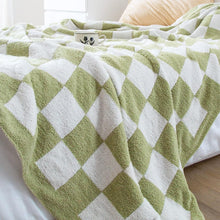 将图片加载到图库查看器，SeaRoomy Throw Blanket Checkerboard Fuzzy Blanket Reversible Plush Plaid Throw Blankets Warm Cozy Microfiber Knit Fluffy Checkered Blanket Decor Gift
