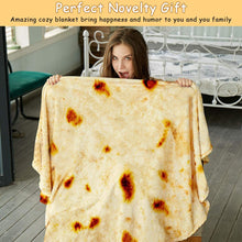 将图片加载到图库查看器，SeaRoomy Burritos Tortilla Throw Blanket, Tortilla Wrap Blanket, Novelty Tortilla Round Blanket Giant Tortilla Round Soft Blanket for Adults and Kids
