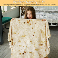 将图片加载到图库查看器，SeaRoomy Burritos Tortilla Throw Blanket, Tortilla Wrap Blanket, Novelty Tortilla Round Blanket Giant Tortilla Round Soft Blanket for Adults and Kids
