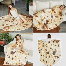 将图片加载到图库查看器，SeaRoomy Burritos Tortilla Throw Blanket, Tortilla Wrap Blanket, Novelty Tortilla Round Blanket Giant Tortilla Round Soft Blanket for Adults and Kids
