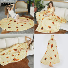 将图片加载到图库查看器，SeaRoomy Burritos Tortilla Throw Blanket, Tortilla Wrap Blanket, Novelty Tortilla Round Blanket Giant Tortilla Round Soft Blanket for Adults and Kids
